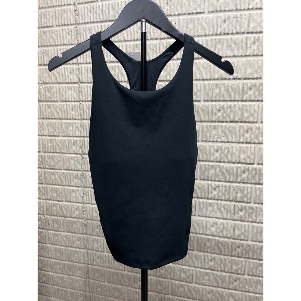 Super Flex Womens Black High Neck Racerback Athletic Tank Top Workout Gym Shirt